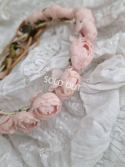 画像3: ピンクの布花冠