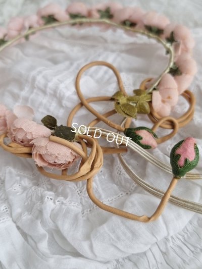 画像5: ピンクの布花冠