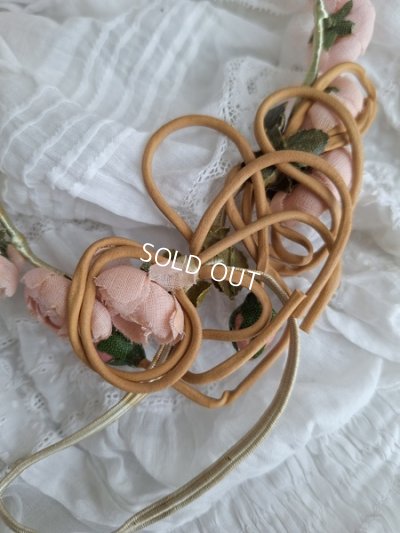 画像8: ピンクの布花冠