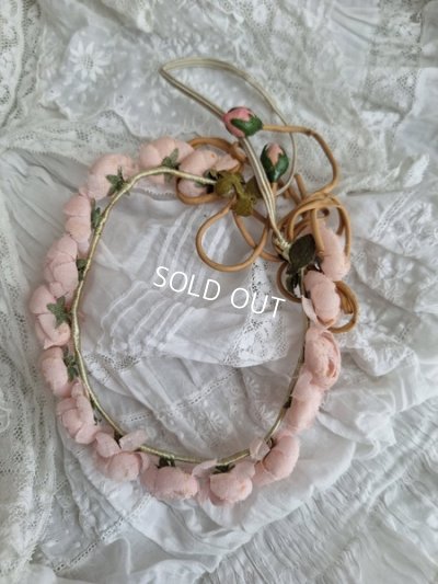 画像9: ピンクの布花冠