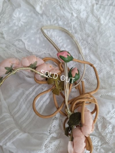 画像10: ピンクの布花冠