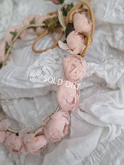 画像12: ピンクの布花冠