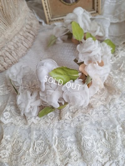 画像2: アンティーク布花ティアラ