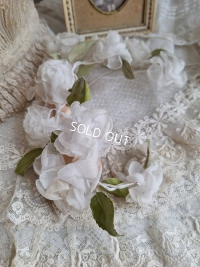 画像3: アンティーク布花ティアラ