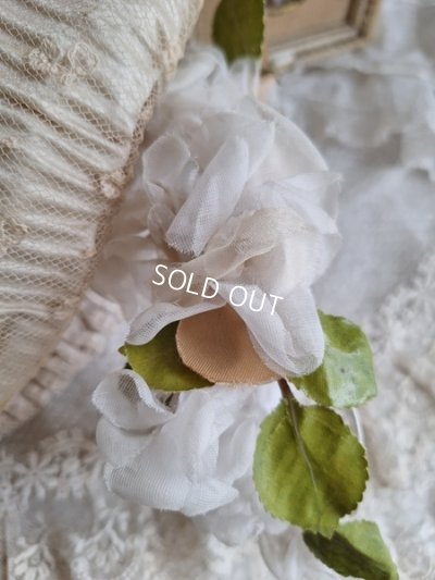 画像10: アンティーク布花ティアラ