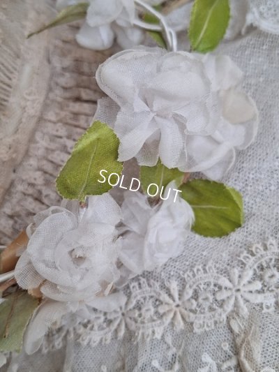 画像5: アンティーク布花ティアラ