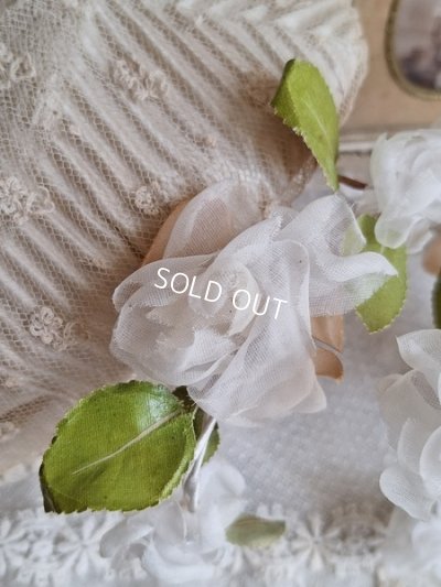 画像8: アンティーク布花ティアラ