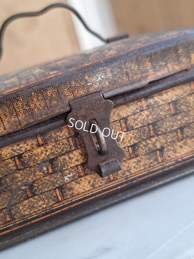 画像8: リボン柄ブリキバスケット