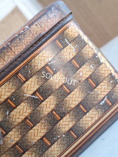 画像21: リボン柄ブリキバスケット