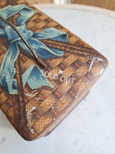 画像20: リボン柄ブリキバスケット