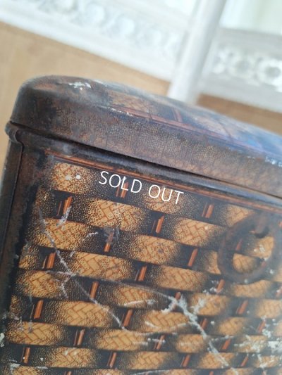 画像34: リボン柄ブリキバスケット