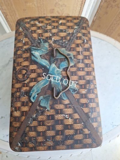 画像30: リボン柄ブリキバスケット