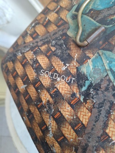 画像31: リボン柄ブリキバスケット