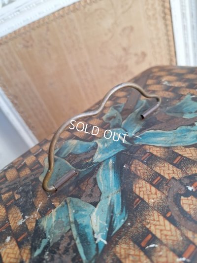 画像35: リボン柄ブリキバスケット