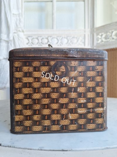 画像40: リボン柄ブリキバスケット