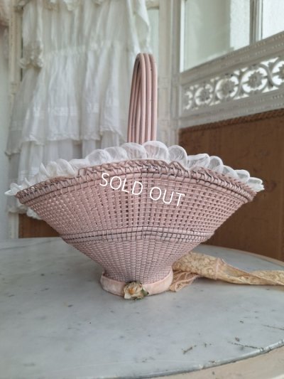 画像8: 布花付ピンクバスケット