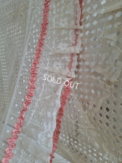 画像29: リボン装飾アンティークレースカーテン