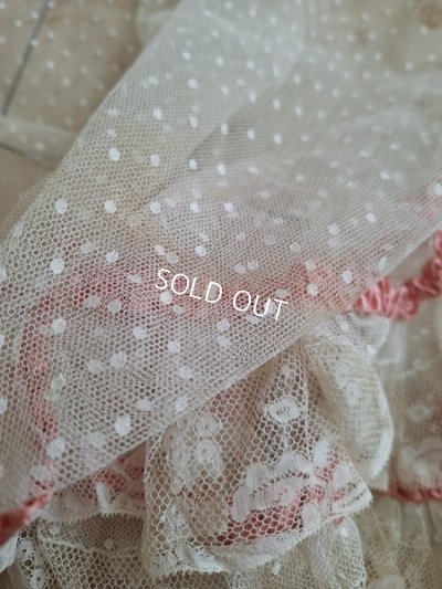 画像39: リボン装飾アンティークレースカーテン