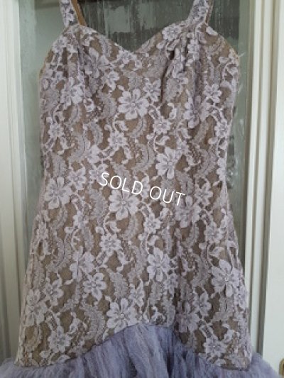 画像3: ヴィンテージパープルチュールドレス