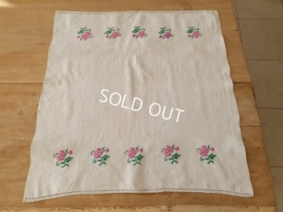 画像2: ハンガリアン花柄刺繍リネンクロス