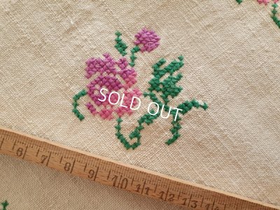 画像5: ハンガリアン花柄刺繍リネンクロス