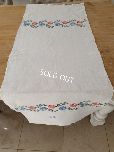 画像3: ハンガリアン花柄刺繍リネンクロス