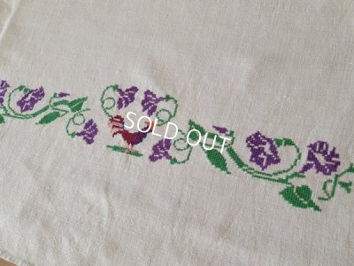 画像8: ハンガリアン花柄刺繍リネンクロス