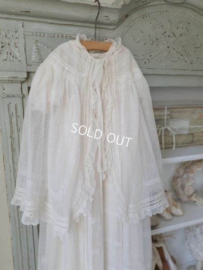 画像6: アンティークチュールレースベビーケープ付きドレス