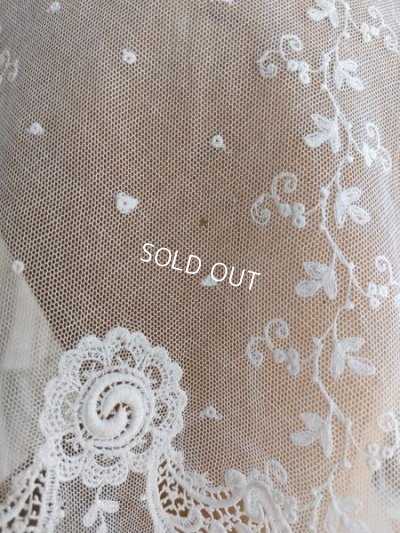 画像3: アンティーク刺繍レーススカーフ