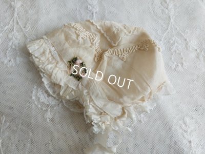 画像2: アンティークロココレースボンネット