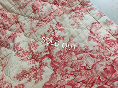 画像13: トワルドジュイ柄アンティークキルト