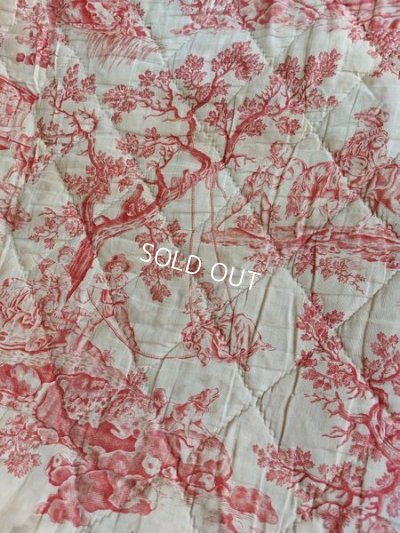 画像4: トワルドジュイ柄アンティークキルト