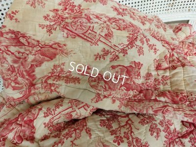画像20: トワルドジュイ柄アンティークキルト