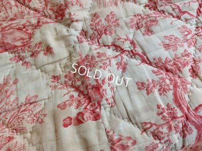 画像16: トワルドジュイ柄アンティークキルト