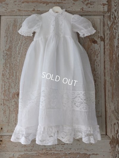 画像2: アンティークレース洗礼ベビードレス