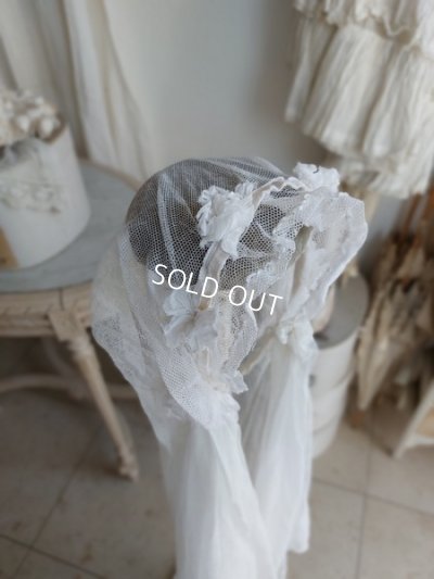 画像6: 布花付きアンティークベール