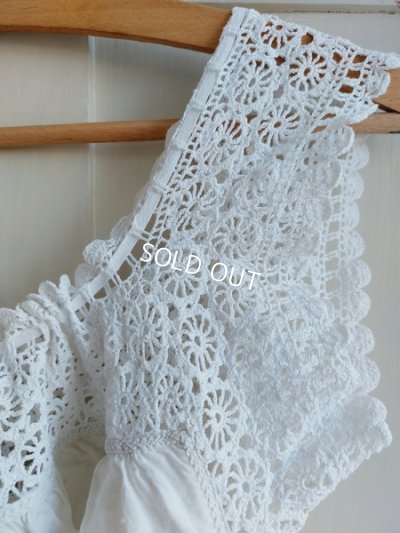 画像6: アンティークフィレレース装飾リネンドレス