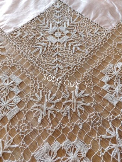 画像7: アンティークサテンシルクレースベッドスプレッド