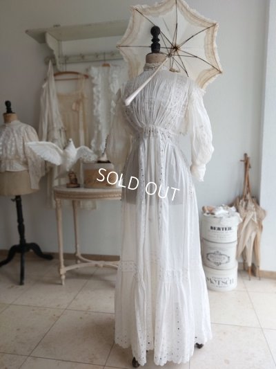 画像2: エドワ―ディアン期レースティードレス