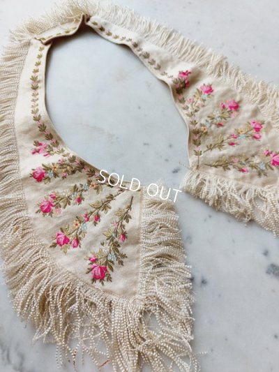 画像7: アンティーク花柄刺繍付け襟