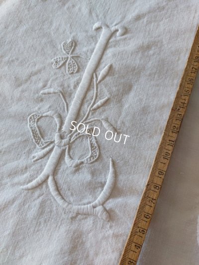 画像6: アンティークモノグラムリネンシーツ