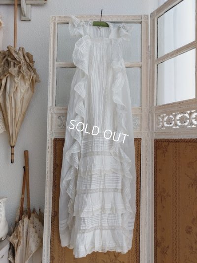 画像2: アンティークレース洗礼ベビードレス