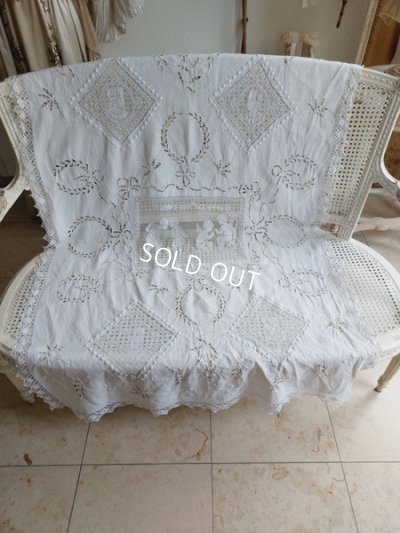 画像10: アンティークエンジェルフィレレースクロス