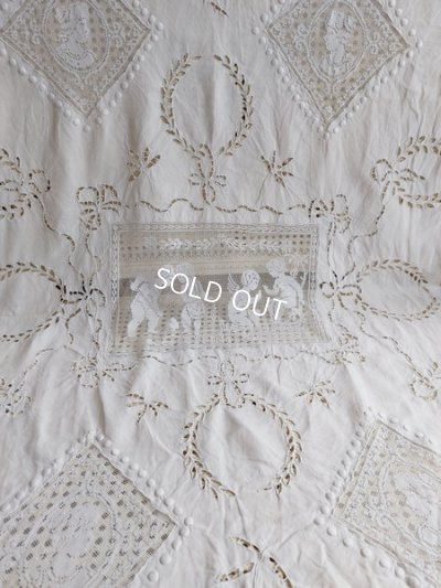 画像9: アンティークエンジェルフィレレースクロス