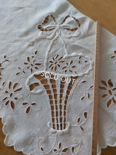 画像6: アンティーク花かご柄リネンカーテン