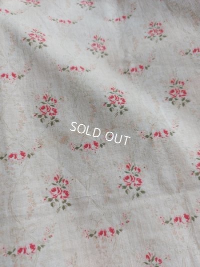 画像7: アンティーク小さなローズ柄ファブリック