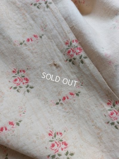 画像9: アンティーク小さなローズ柄ファブリック