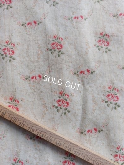画像3: アンティーク小さなローズ柄ファブリック