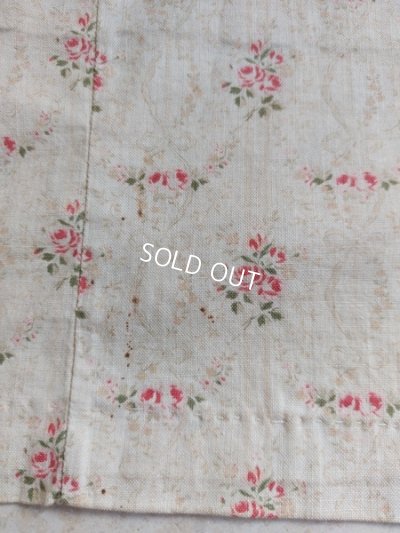 画像10: アンティーク小さなローズ柄ファブリック