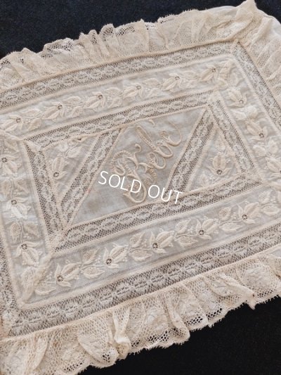 画像3: アンティークノルマンディレースベビークッションカバー